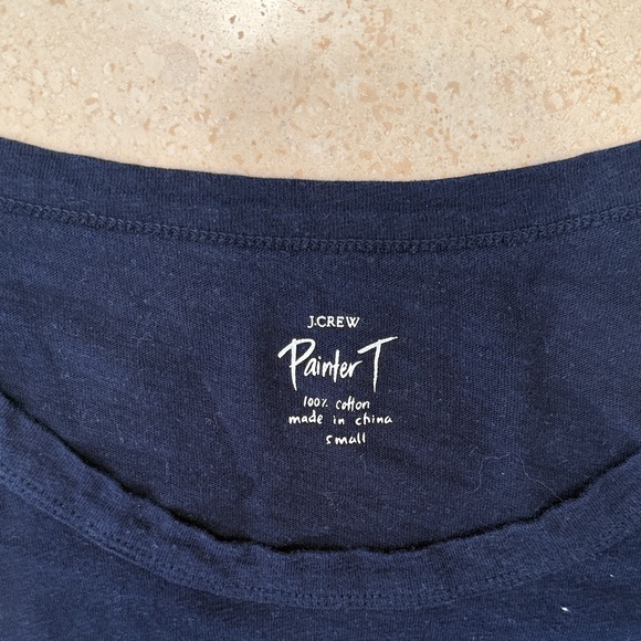 J. Crew navy blue 3/4 length Sleeve Tee - Picture 2 of 3